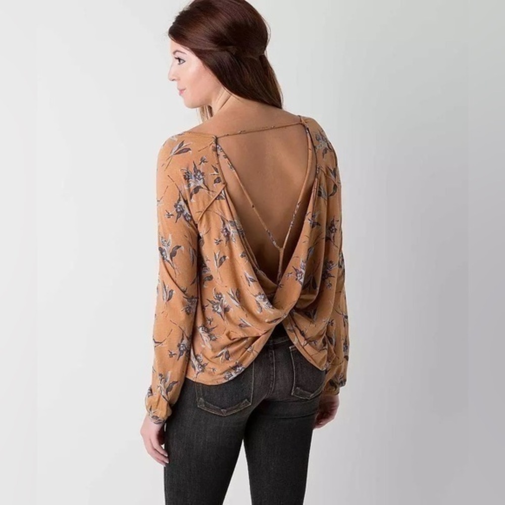 Free People Fanta Top in Goldenrod Combo Open Y Back
